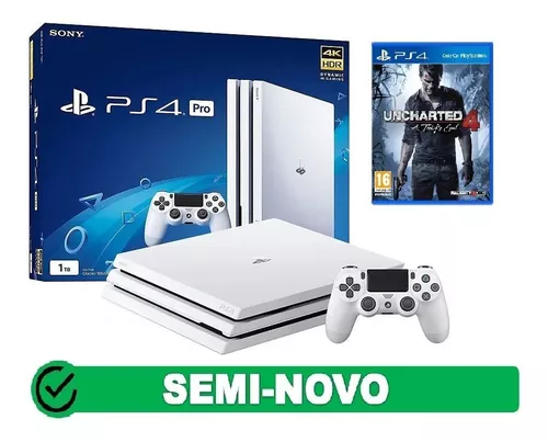 Playstation 4 Pro Branco - Ps4 Pro Branco 1tb Completo Nf