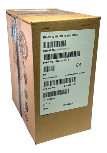 Imagen 2 de 3 de J9f49a Disco Duro Original Hp 1.8tb 3,5 Msa 1040 2040