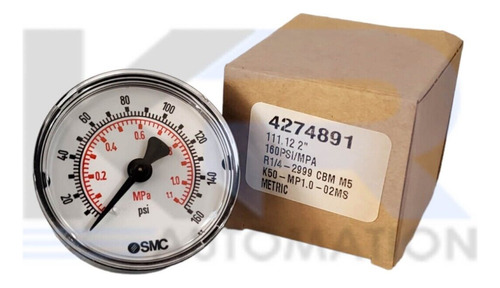 New Smc 4274891 Pressure Gauge 160psi Ssn