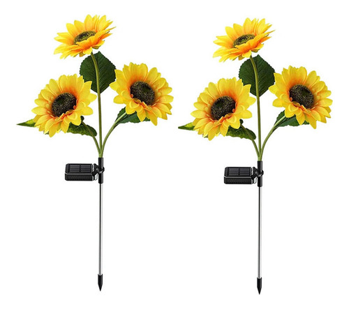 2tubo De Luz Led 3 Cabezas Girasol Enchufe Lámpara De Tierra