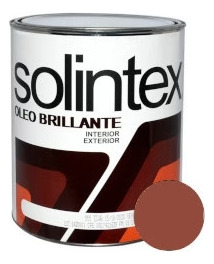 Pintura Oleo Brillante Rojo Ladrillo Solintex 1/4 Galon 