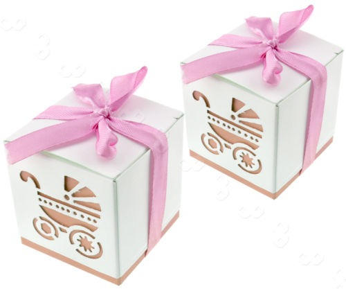 X 20 Cajas De Regalo De Caramelos Carro Favor Bebé Ducha Par