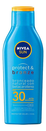 Protector Solar En Loción Nivea Sun Fps 30+ Protect & Bronze 200ml