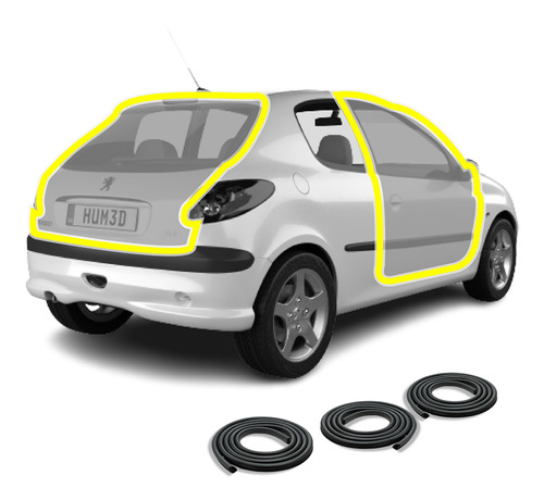 Kit Burletes De Puerta Y Baul Peugeot 206 3p + Regalo