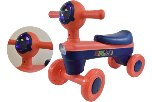 Buggy Bici Infantil Primeros Pasos Con Musica Y Luces 53cm 