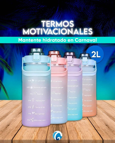 Vaso Termo Coolers Motivacional 2 Litros Con Stickers 