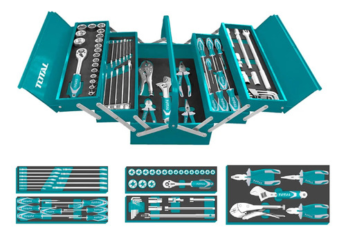 Juego De Herramientas Caja Metalica 59 Piezas Total Tools