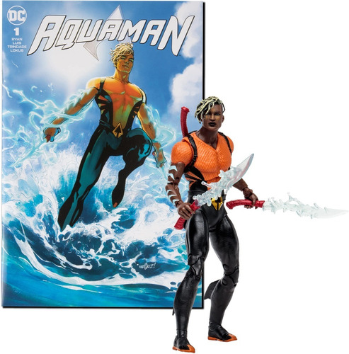 Figura Aqualad Aquaman 18cms Mcfarlane Page Puncher + Comic