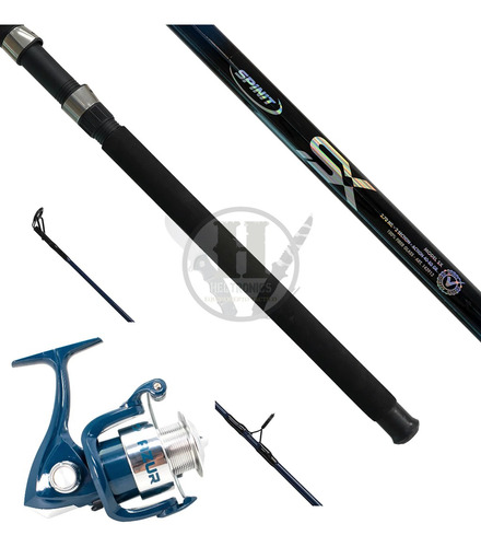 Combo Spinit Caña Sx 2,40mts 2t + Reel Azur 503 3bb Pesca 