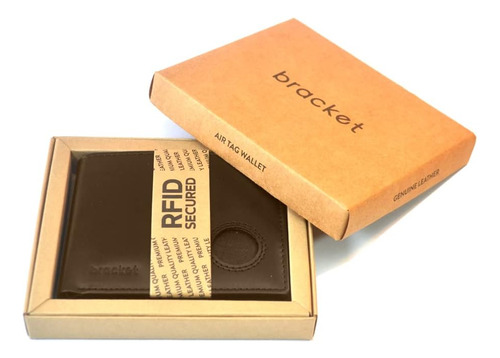 Cartera Airtag, Cuero Genuino Para Hombre) Cartera Plegable