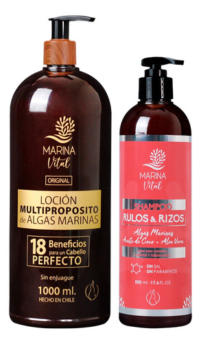 Multiproposito 1000ml+shampoo Rulos 500ml Marina Vital Pack