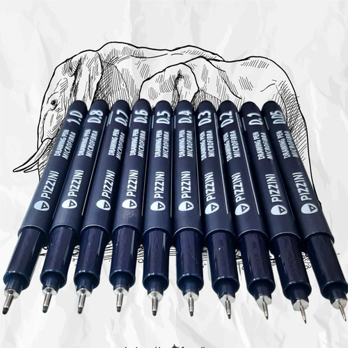 Microfibras Graduadas Pizzini Tipo Estilógrafo Pack X 10