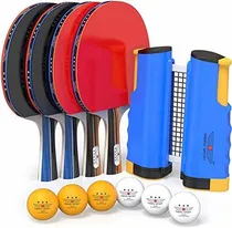 Comprar Ping Pong Juego De 4 Raquetas De Pingpong De Repuesto Para B