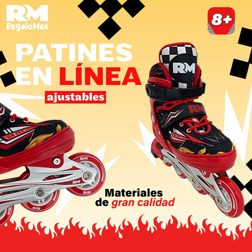 Patines En Linea Ajustables 19.5-23.5 Deportivos De Aluminio