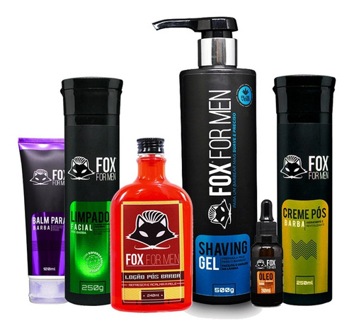 Combo 6x1 Kit Barboterapia Fox For Men 6 Produtos