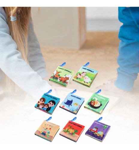 8 Libros Suaves Para Bebés, Juguetes 11,5 X 11,5 X 2 Cm