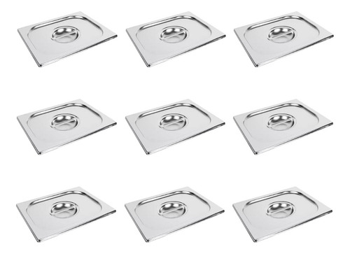 Kit 9 Tampas Para Cuba Gastronômica Gn 1/2 Aço Inox Buffet
