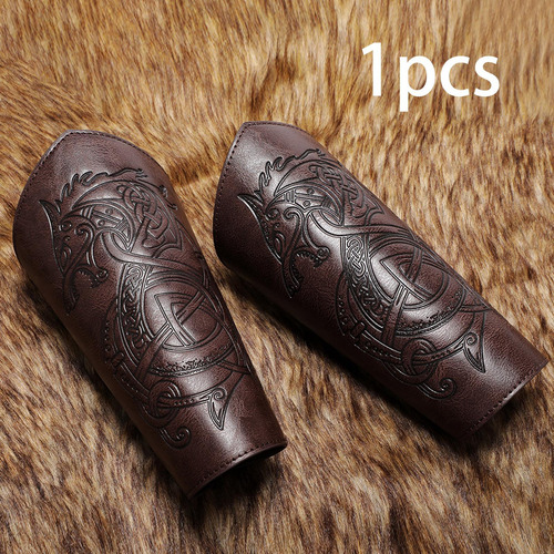 3 Muñequera De Cuero De Pu Con Forma De Guantelete,