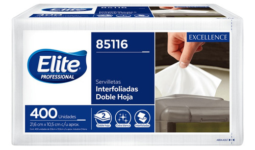 Servilleta Interfoliada Elite Dh 18 Pqut X400 Un. Cod. 85116