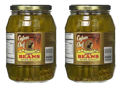 Cajun Chef Louisiana Granos Verdes Picantes, 32 Onzas (2 Uni