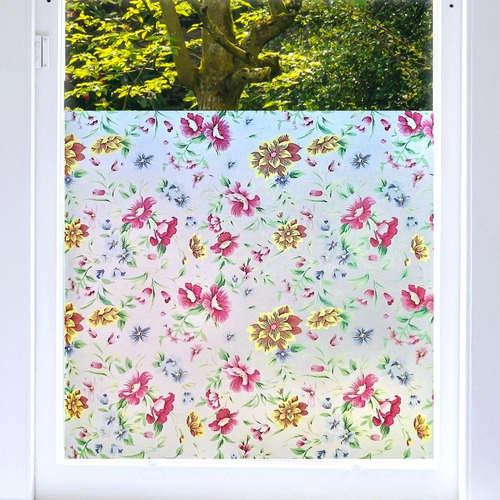 Película Esmerilada Para Ventana 3m X 45cm Diseños Color Flores