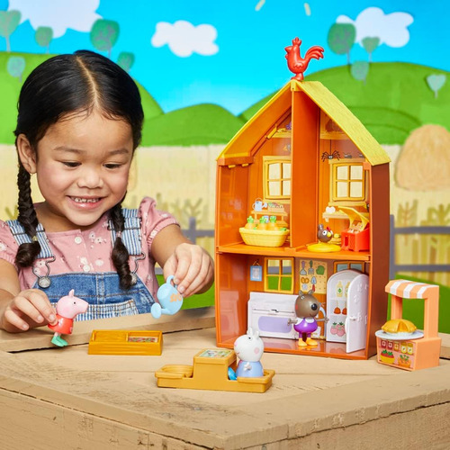 Peppa Pig Peppa's Farmhouse Fun Playset, 3 Figuras De 3 PuLG