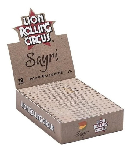  Papel Sedas Lion Rolling Circus Sayri Organico Caja 18 Unid
