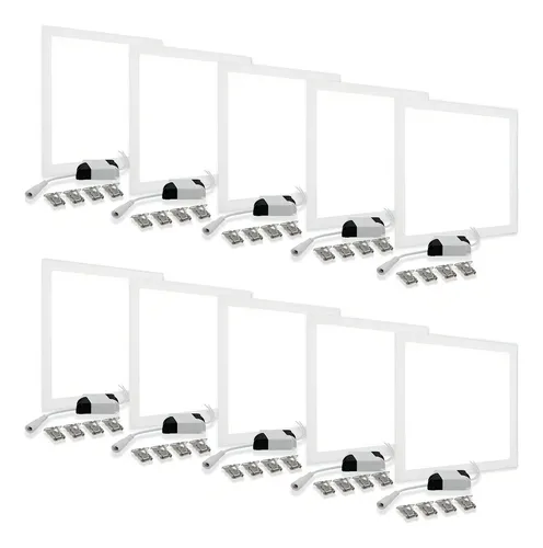 Kit 10 Plafon Embutir Painel Led 60x60 50w Quadrado Frio Cor Branco-frio