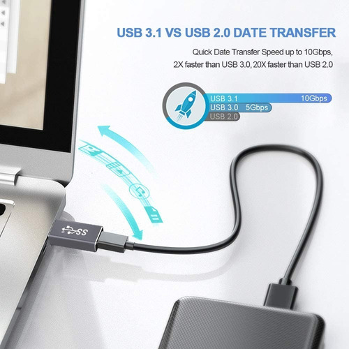 Adaptador - Usb-c 3.1 Hembra A Usb 3.1 Gen 2 Macho - 10gbps