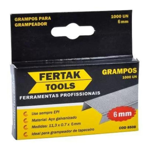 Grampo Grampeador Tapeceiro 5.000 Grampos 6mm 8mm 10mm 12mm