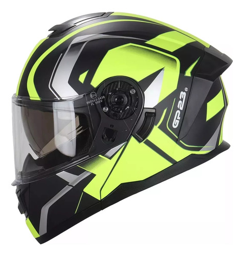 Casco Moto Gp 23 Fl900 Rebatible Doble Visor Furius - Fas Color Amarillo Tamaño Del Casco S