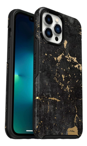 Funda Para iPhone 13 Pro Max 6.7 Negra Detalles Dorados