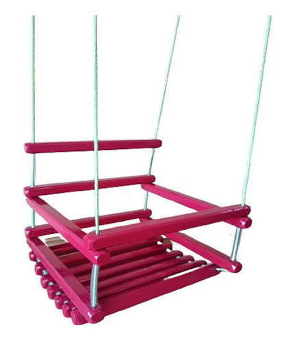 Balanço Gangorra Infantil Madeira 50x40 Rosa Suporta 100kg