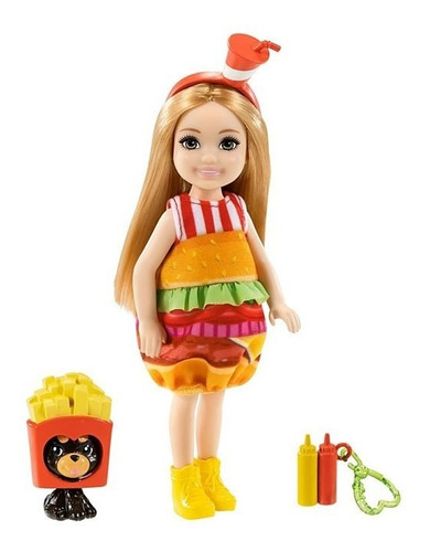 Imagen 1 de 1 de Barbie Chelsea Muñecas Disfraz Y Accesorio (hamburguesa)