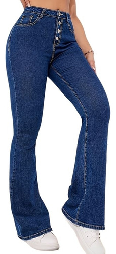 Jeans Flare Mujer Tiro Alto Acampanados Última Tendencia 