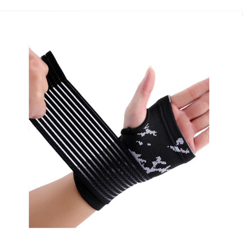 Muñequera Negra Soporte Mano Reduce Dolor Tendinitis X 1 Und