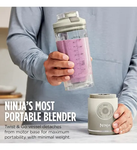 Ninja Blast Max, Liquidificador Portátil + Twist & Go, Pesso Cream