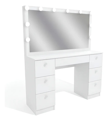 Penteadeira Ditália Pe80 com Kit Luz Branco Cor Branco