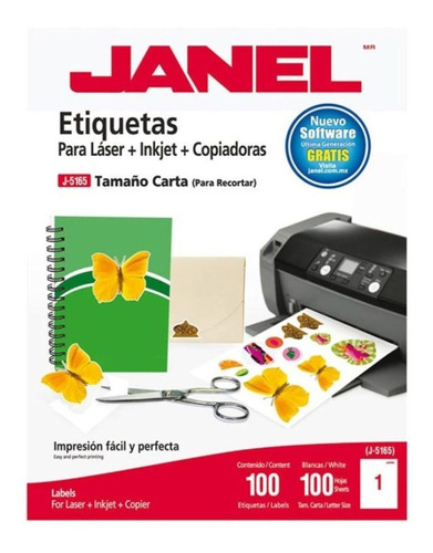 Etiquetas Láser Janel Adherible Impresora Papel Inkjet