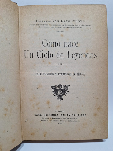 Antiguo Libro 2da. Guerra Horror En Bélgica Le735