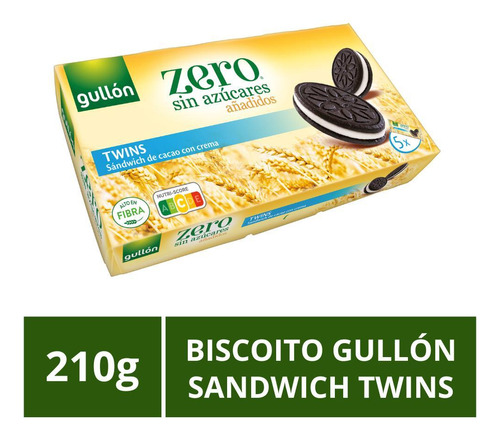 Biscoito Gullón, Sandwich Twins, 210g, Sem Açúcar