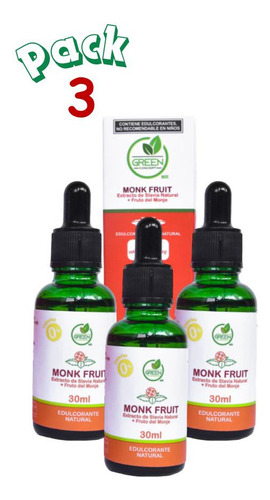 3 Pack Endulzante Líquido Monk Fruit / Fruta Del Monje 30ml