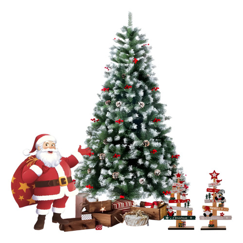 Árbol Navidad Artificial Nevado 2.1m Pino Nevado 1000 Ramas