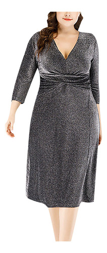 Vestido J Para Mujer, Casual, Talla Grande, Media Manga, Pli