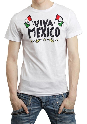 Viva Mexico Playera Septiembre Bandera 02