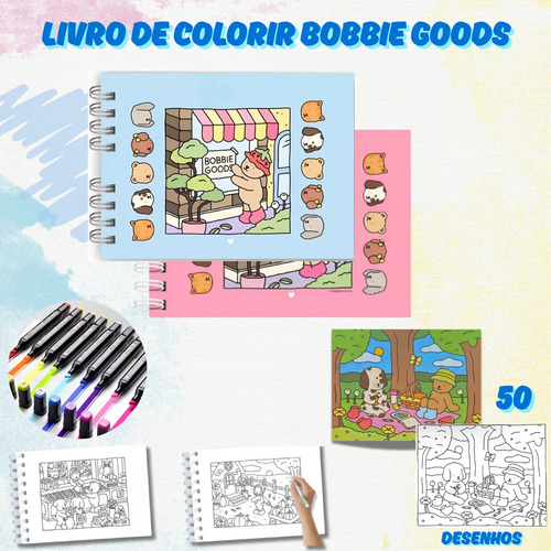 Libro Para Colorear For Bobbie Goods, 50 Páginas, Tapa Dura