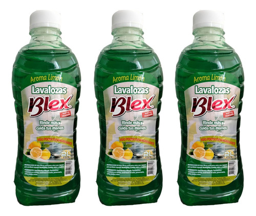 Pack 3 Lavalozas Liquido Blex Premium Aroma Limon 2 Litros 