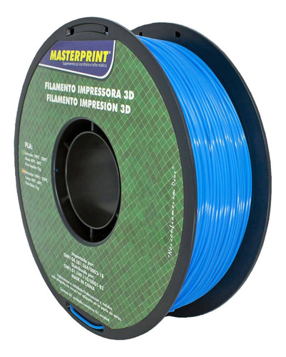 Filamento De Impressão 3d Pla 1,75mm 1kg Masterprint Azul