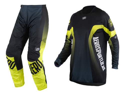 Conjunto Motocross Cross Asw Image Way Amarelo Off Road Moto