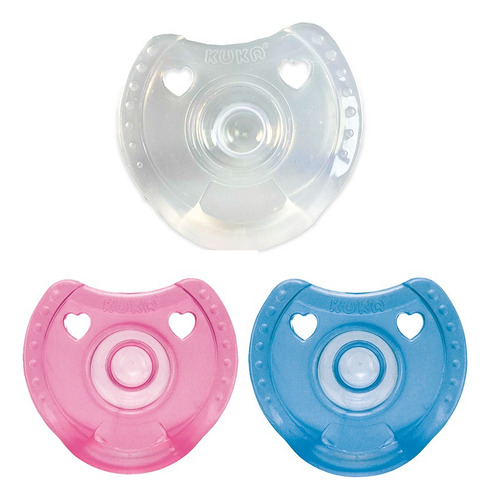 Kit Com 3 Chupeta Kuka Baby Silicone Soft Confort T2